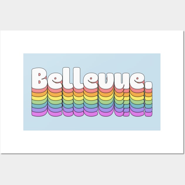 Bellevue \\// Retro Typography Design Wall Art by DankFutura